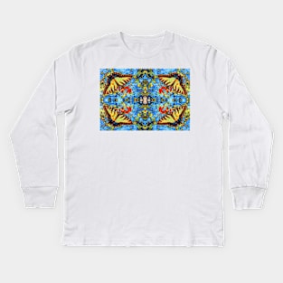 Digital Butterfly Design Kids Long Sleeve T-Shirt